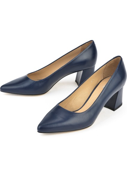Kadın Deri Topuklu Ayakkabı 1511030Z974 Lacivert fırsatları
