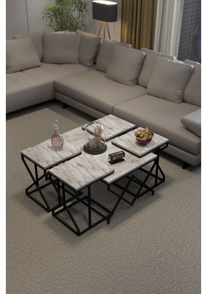 Orta Sehpa ve Zigon Sehpa V Lüx 5'li Set Efes