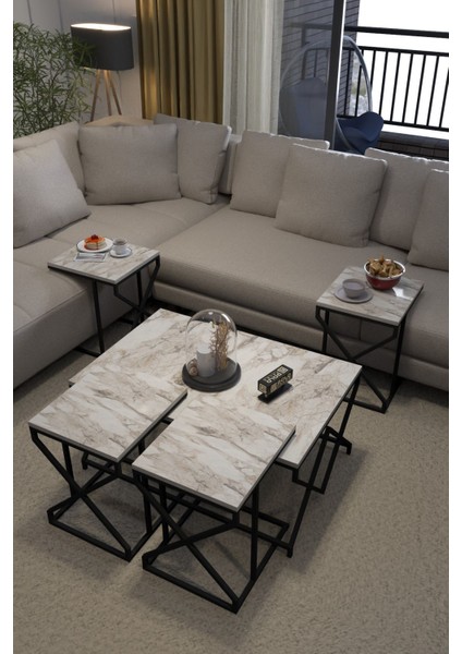 Orta Sehpa ve Zigon Sehpa V Lüx 5'li Set Efes fiyatları