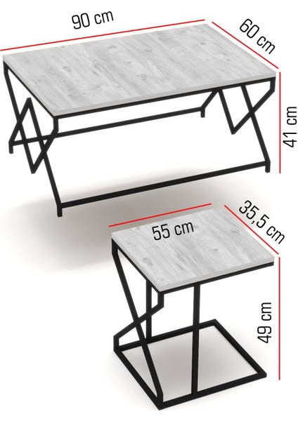 Orta Sehpa ve Zigon Sehpa V Lüx 5'li Set Efes modelleri