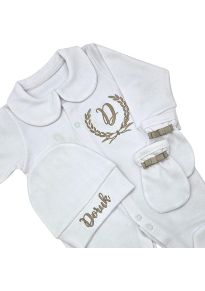 Isimli Hastane Çıkışı 3 Lü Set Bej