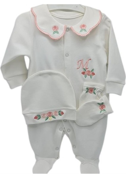 Isimli Hastane Çıkışı 3 Lü Set Rococo Laruel Desenli Pudra