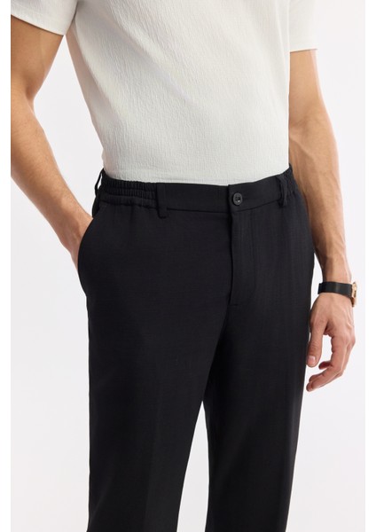 Erkek Siyah Yandan Cepli Beli Lastikli Soft Touch Comfort Slim Fit Pantolon A51Y3217 fırsatları
