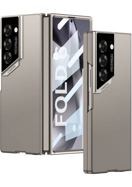 Galaxy Z Fold 6 Kılıf Ultra Ince Kamera Korumalı Sert Rubber 3. Seri Procase Kapak-Titanyum-Gri