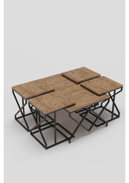 Orta Sehpa ve Zigon Sehpa V Lüx 5'li Set Atlantik Çam indirimleri