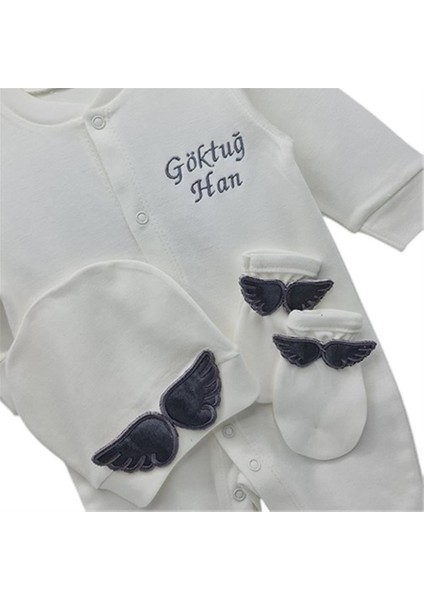 Isimli Hastane Çıkışı 3 Lü Set Melek Kanatlı Gri fiyatları