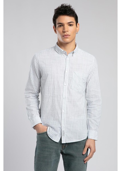 Onesa Erkek U.kol Dokuma Gömlek Beyaz-Zümrüt fiyatları