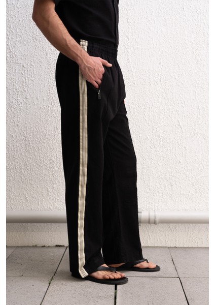 Şerit Detaylı Siyah Pantolon fırsatları