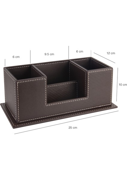 Masaüstü Deri Organizer Kalemlik 4 Gözlü Desktop Organizer Rainbow Vegan 10X12X25 Cm. modelleri
