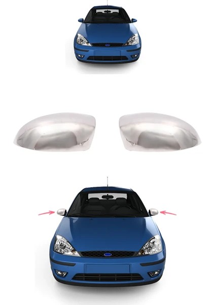 Ford Focus 1 Paslanmaz Çelik Ayna Kapağı