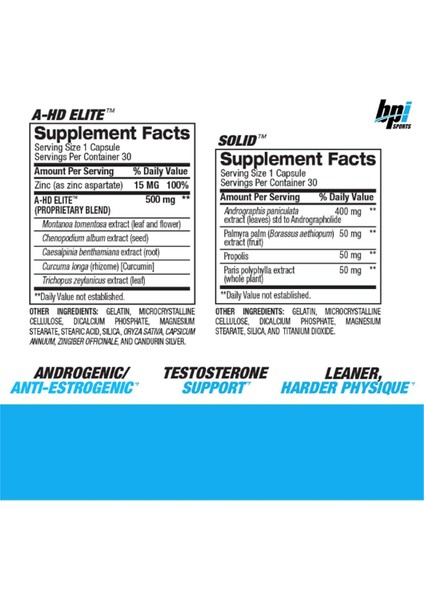 Bpı Sports A-Hd Elite/solid (30 Capsules) – Men’s Testos.terone Booster – Healthy Muscle, Strength, & Performance Support – Promotes Natural Fat Loss & Lıbıdo – 30 Servings – 550MG fiyatları