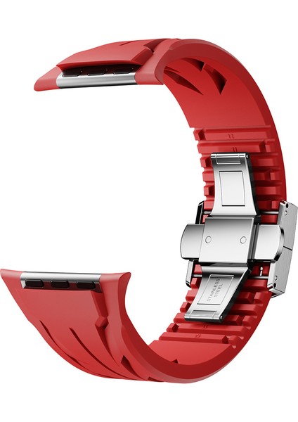Apple Watch Ultra 49MM KRD-127 Metal Tokalı Silikon KORDON-BEYAZ-8680436819081-TDOM111523