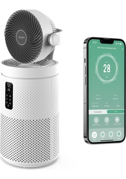 Akıllı Fanlı Hava Temizleyici Aromaterapi Özellikli Air Purifier HEPA13 Filtreli Sessiz Hava Temizleme Cihazı X7422