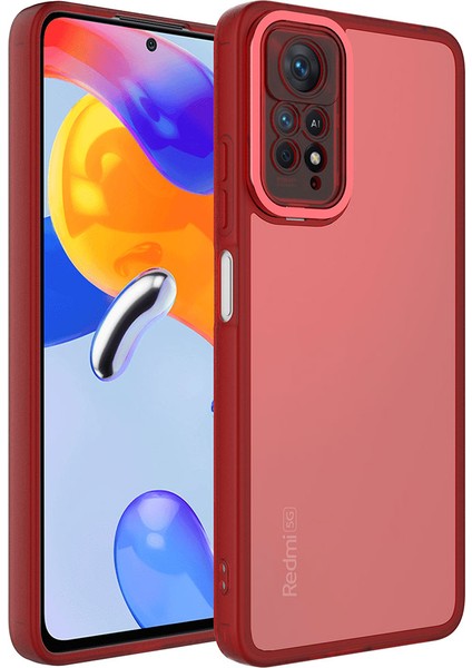 Xiaomi Redmi Note 11 Pro 5g Kılıf Kamera Korumalı Transparan Post KAPAK-KIRMIZI-8680436687710-T