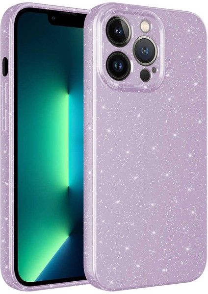 Apple iPhone 13 Pro Max Kılıf Kamera Korumalı Simli Lüks Koton KAPAK-LILA-8680436643488-TDOM826