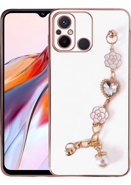 Xiaomi Redmi 12C Kılıf El Tutamaçlı Kamera Korumalı Taka Silikon KAPAK-BEYAZ-8680436677414-TDOM