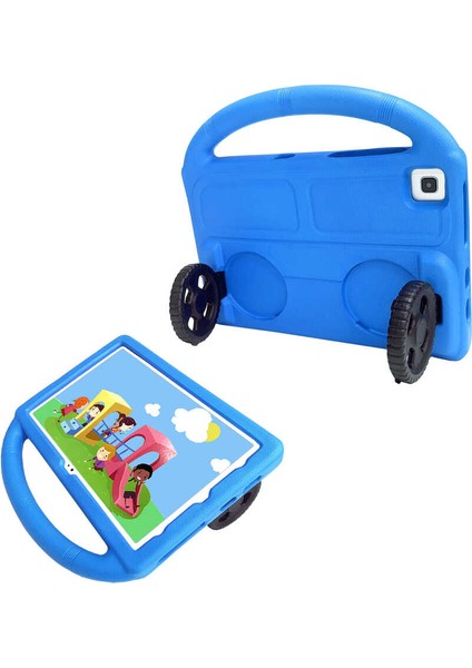 Lenovo M10 Plus TB-X606F Uyumlu Wheel Car Tekerlek Standlı Tablet Eva Silikon KILIF-YEŞIL-8680