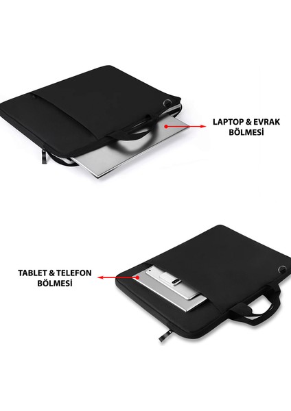 Siyah Unisex 13-14-15.6-16.1-16.9 Inç Uyumlu Macbook Kılıf Notebook Laptop El ve Omuz Laptop Çantası modelleri
