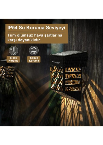 Güneş Enerjili Duvar ve Çit Led Aydınlatma 4 Adet / GT-SL22