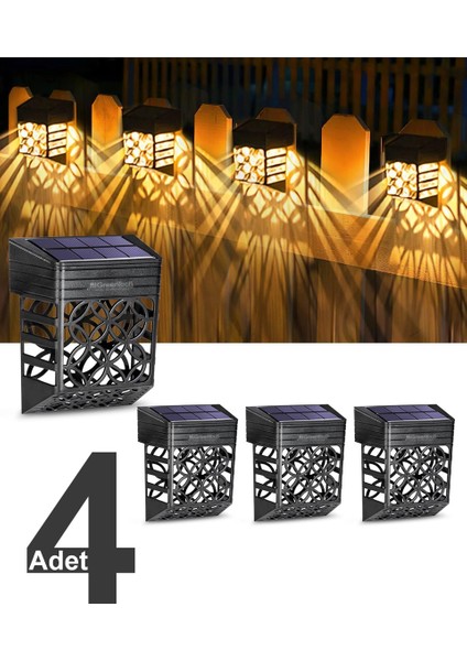 Güneş Enerjili Duvar ve Çit Led Aydınlatma 4 Adet / GT-SL22