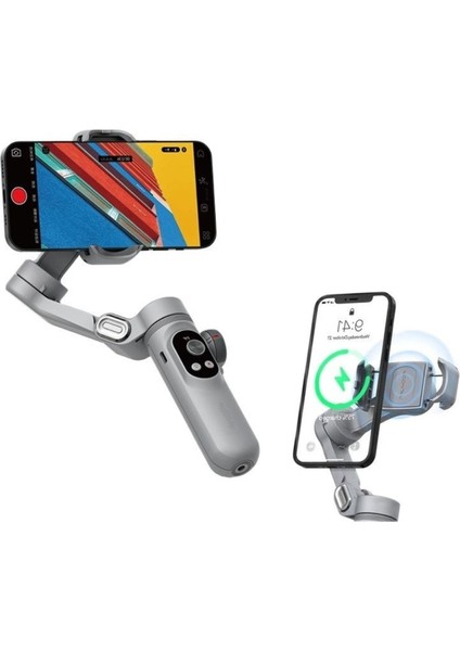 Gimball Gri Cep Telefon Sabitleyici Katlanabilir Ios/android Yüz Izleme Sabitleyici x Anti Shake