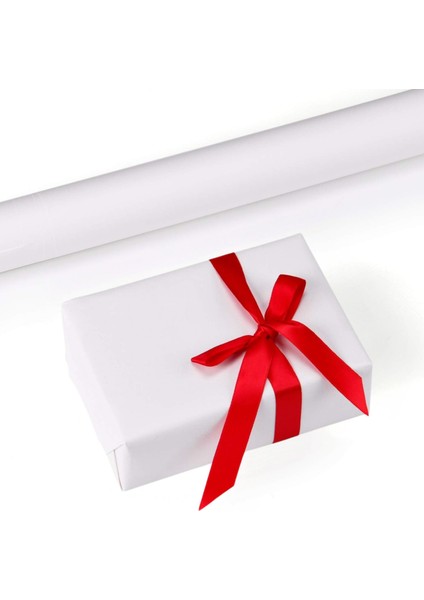 Beyaz Kraft Ambalaj ve Hediye Paketleme Kağıdı, Çift Taraflı Kağıt Rulo, 80 GR-70X100 cm, 10LU Paket