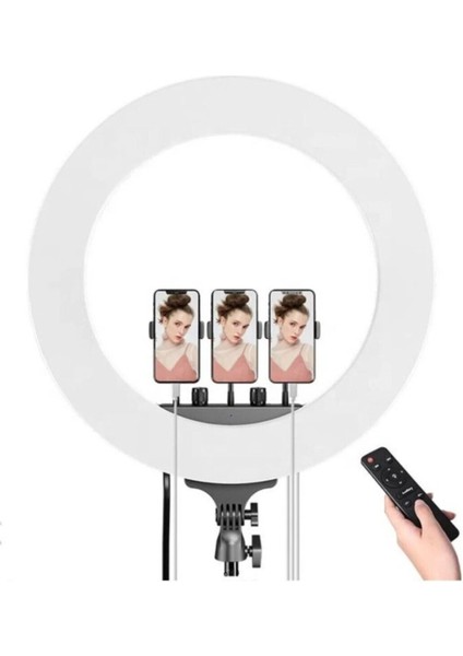 LCD Ekranlı 56CM 22 Inç Kablosuz Uzaktan Kumanda Ringlight Stüdyo Beauty Tatto Ring Light Tripod fiyatları