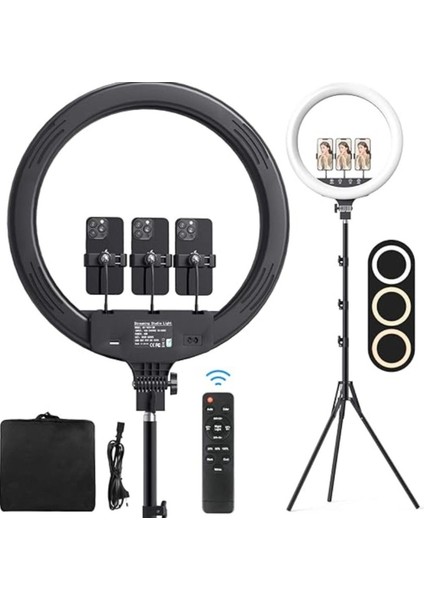 LCD Ekranlı 56CM 22 Inç Kablosuz Uzaktan Kumanda Ringlight Stüdyo Beauty Tatto Ring Light Tripod modelleri