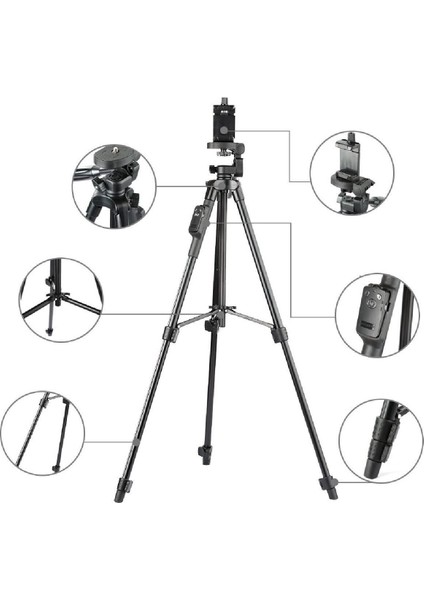 Ensiga Bluetooth Kumandalı Youtuber Tiktok LED Işıklı Tripod Selfie Işığı Ring Light 10 Inç Halka 156CM indirimleri
