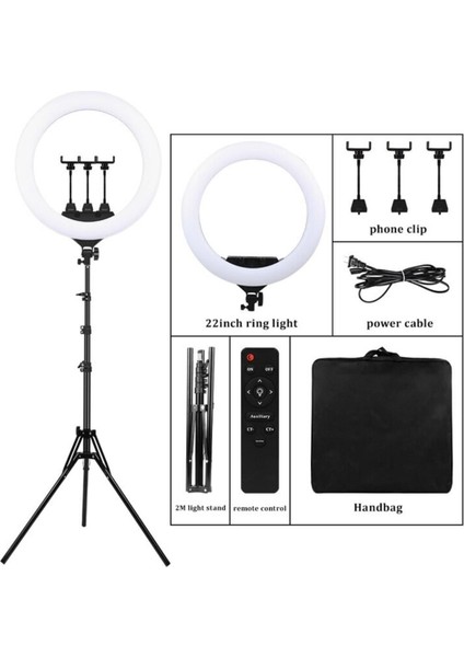 Döküm Ayaklı 22 Inç 600 LED Tripod Rıng Lıght Işık Influencer Youtuber Işığı Güzellik Makyaj LED fırsatları