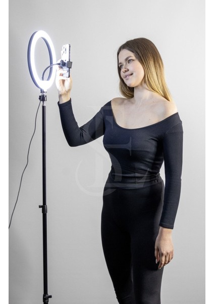 Kumandalı Youtuber Tiktok Çekim Işıklı Telefon Tutucu Makyaj Işığı Ring Light 10 Inç 2.1 M Tripod fiyatları