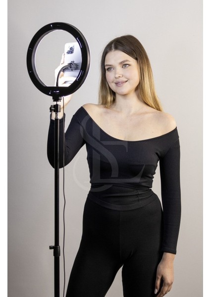 Kumandalı Youtuber Tiktok Çekim Işıklı Telefon Tutucu Makyaj Işığı Ring Light 10 Inç 2.1 M Tripod modelleri
