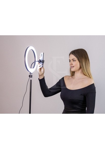 Kumandalı Youtuber Tiktok Çekim Işıklı Telefon Tutucu Makyaj Işığı Ring Light 10 Inç 2.1 M Tripod fırsatları