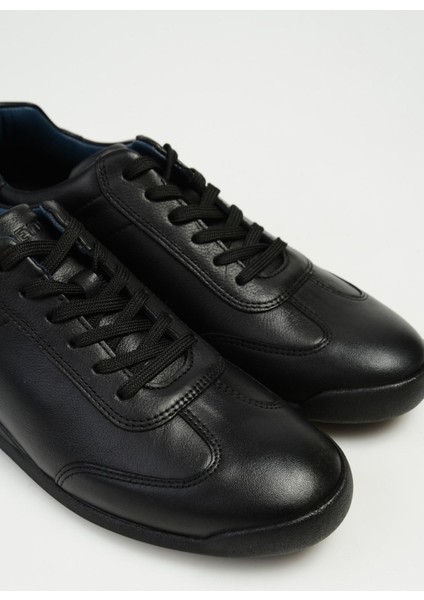 13222 Erkek Deri Bağcıklı Siyah Casual Ayakkabı indirimleri
