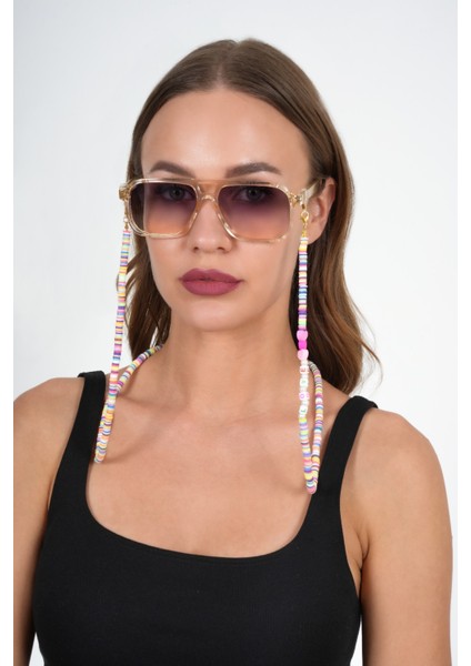 Fimo Love Kalpli Renkli Gözlük Zinciri - Kolye - Bileklik modelleri