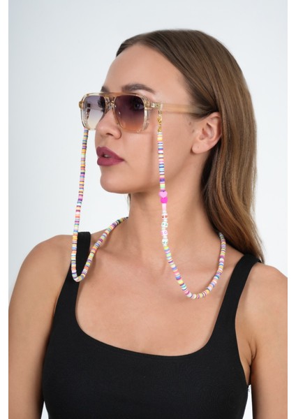 Fimo Love Kalpli Renkli Gözlük Zinciri - Kolye - Bileklik indirimleri