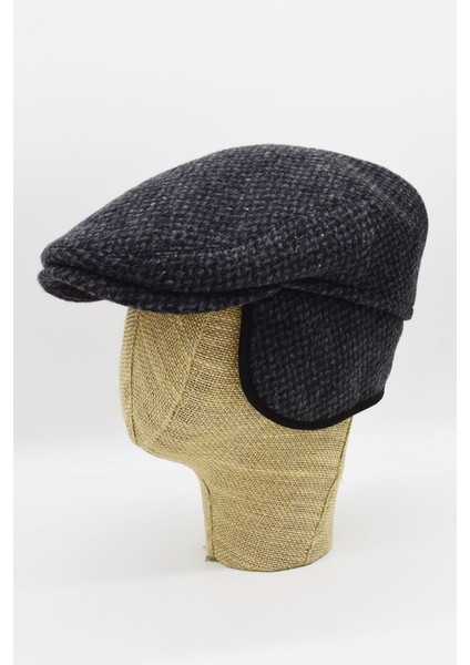 Erkek %100 Kaşmir Yün Kışlık Kasket Kulaklı Şapka