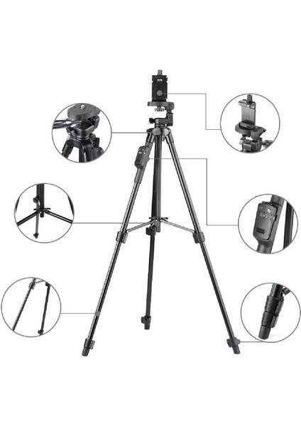 Bluetooth Kumandalı Youtuber Tiktok LED Işıklı Tripod Selfie Işığı Ring Light 14 Inç Halka 156CM fırsatları
