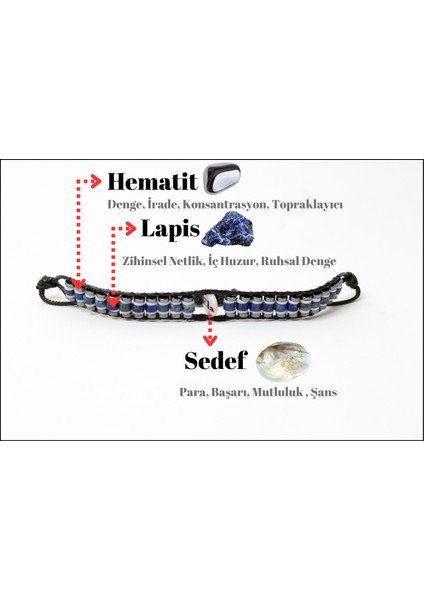 Kişiye Özel Baskılı Sedef & Lapis Lazuli & Hematit Doğal Taş Bileklik , Bakır Tel Örgülü, El Yapımı, Ayarlanabilir Kadın & Erkek Bileklik indirimleri