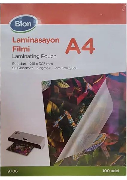 Bıon Lamınasyon Fılmı A4 125 Mıc 100 Lu (9706)