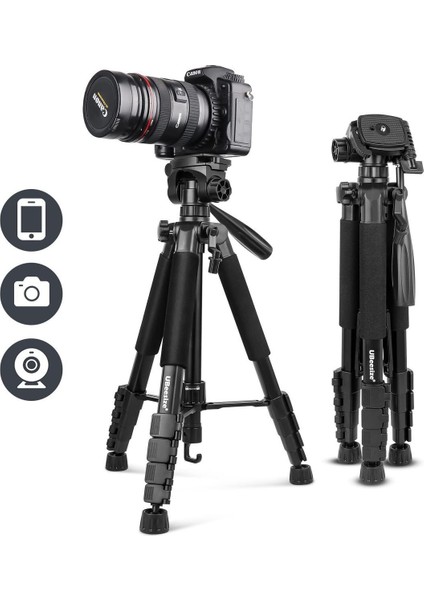 A Plus 175 cm Profesyonel Telefon ve Kamera Tripodu – Ayarlanabilir Yükseklik, Taşıma Çantalı