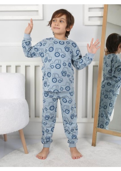 Erkek Çocuk Pamuklu Traktör Desenli Pijama Takımı fiyatları