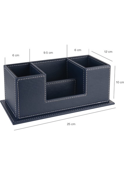 Masaüstü Deri Organizer Kalemlik 4 Gözlü Desktop Organizer Rainbow Vegan 10X12X25 Cm. modelleri