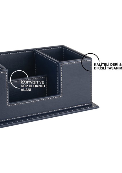 Masaüstü Deri Organizer Kalemlik 4 Gözlü Desktop Organizer Rainbow Vegan 10X12X25 Cm. fırsatları