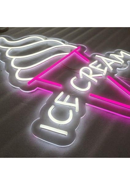 Neon LED Dekoratif Aydınlatma -Ice Cream, 50X45CM-
