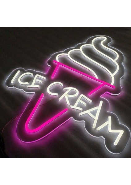 Neon LED Dekoratif Aydınlatma -Ice Cream, 50X45CM-