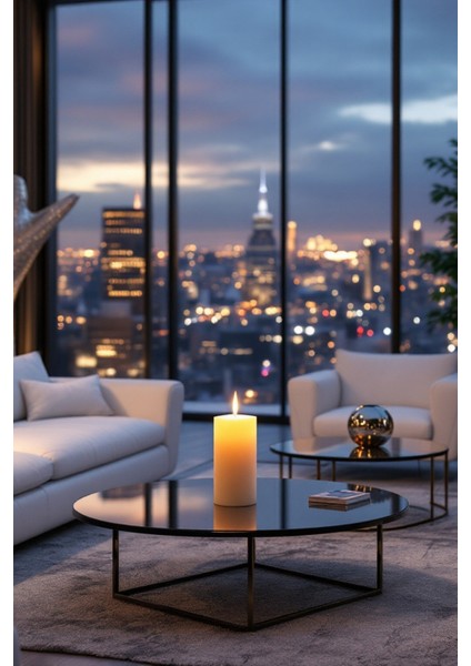 El Işçiliği Hand Made Kütük Silindir Mum Krem Renk 5 cm Genişlik 20 cm Uzunluk Vanilya Kokulu fiyatları