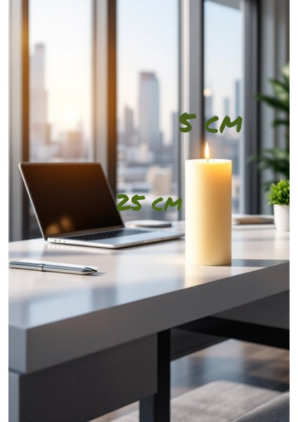 El Işçiliği Hand Made Kütük Silindir Mum Krem Renk 5 cm Genişlik 25 cm Uzunluk Kahve Aroması Kokulu fiyatları