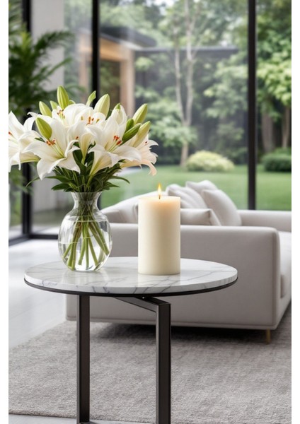 El Işçiliği Hand Made Kütük Silindir Mum Krem Renk 5 cm Genişlik 25 cm Uzunluk Kahve Aroması Kokulu modelleri