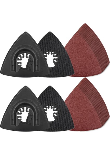 Salınımlı Alet Zımpara Pedi, 4'lü Paket 3-1/8 Inç Üçgen Yedek Kanca ve Halka Paslanmaz Çelik Arka Panel Zımpara Pedi B (Yurt Dışından)